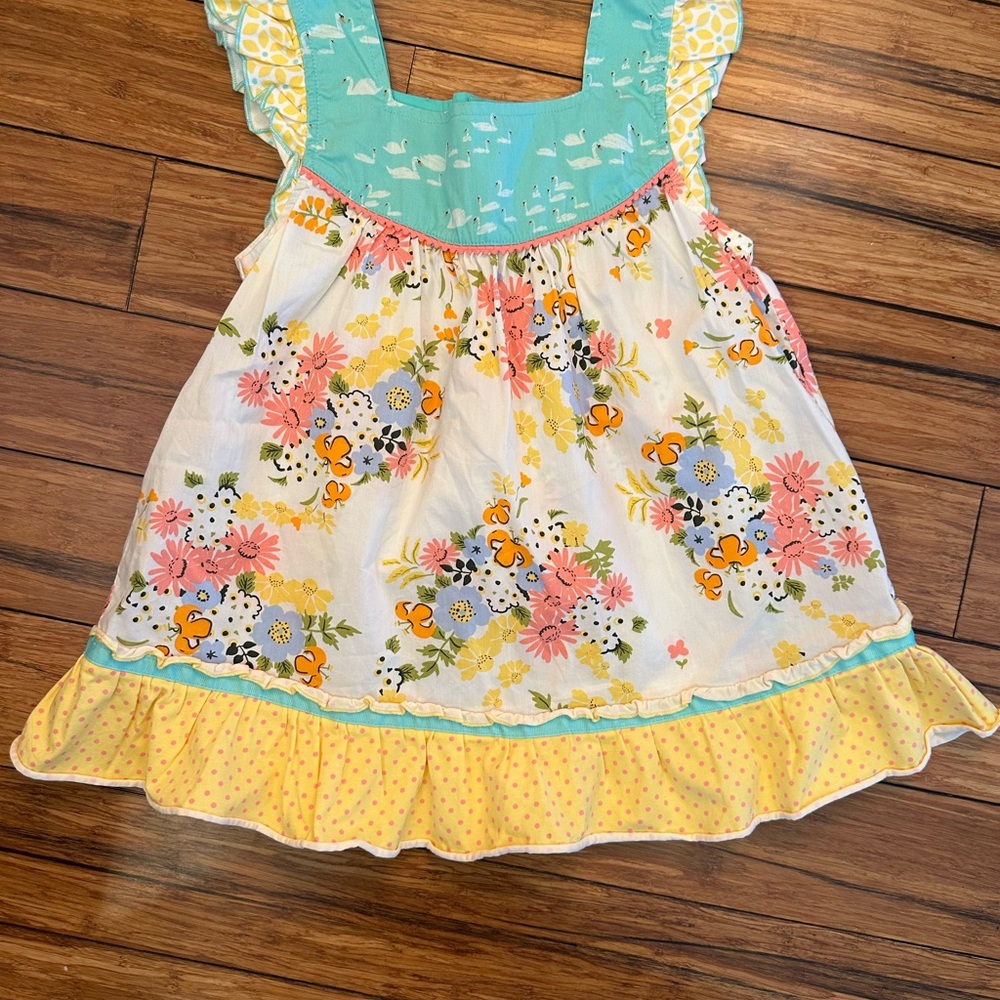 Floral Kids Dress with Ruffle Hem